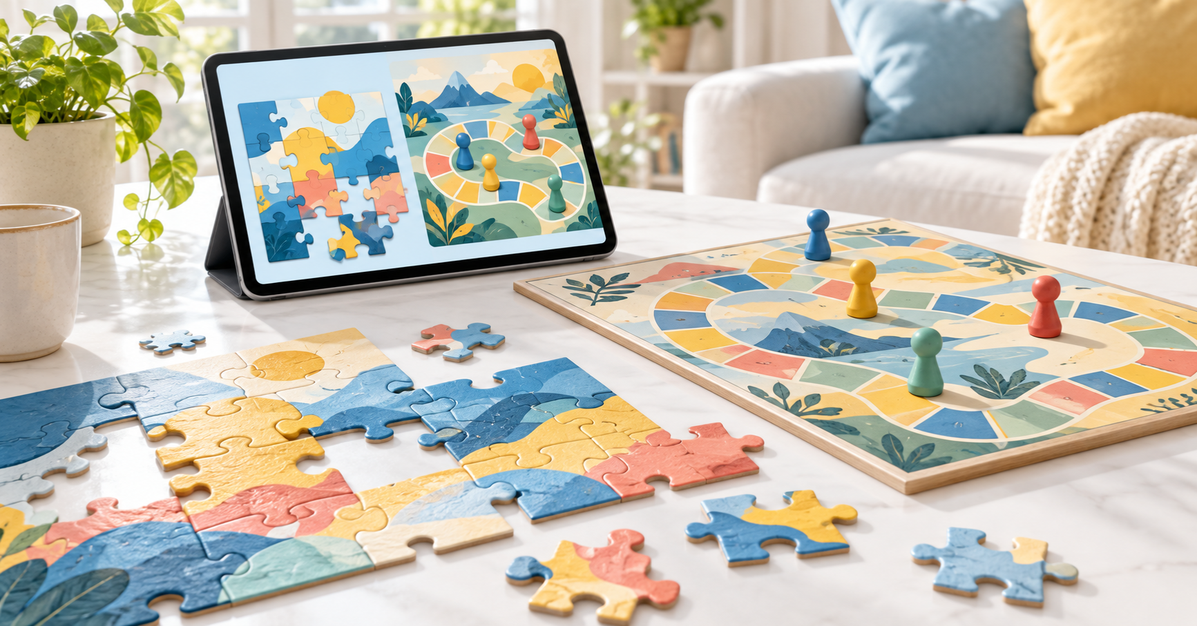Puzzle games and board games playable online