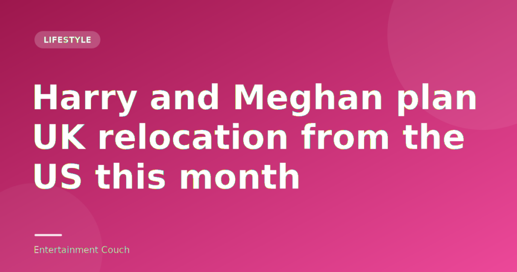 Harry and Meghan plan UK relocation from the US this month — Lifestyle